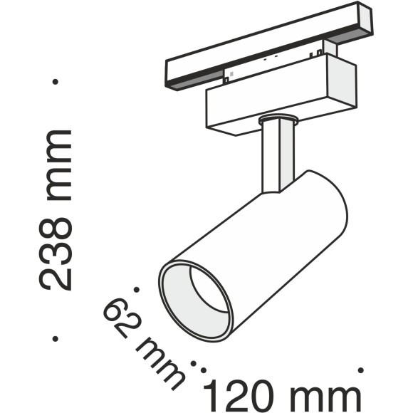 TR019-2-15W4K-B Трековый магнитный светодиодный светильник Maytoni Gravity CRI90+ 4000К 1300Лм 24° 18Вт