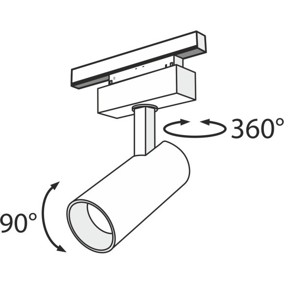 TR019-2-15W4K-B Трековый магнитный светодиодный светильник Maytoni Gravity CRI90+ 4000К 1300Лм 24° 18Вт