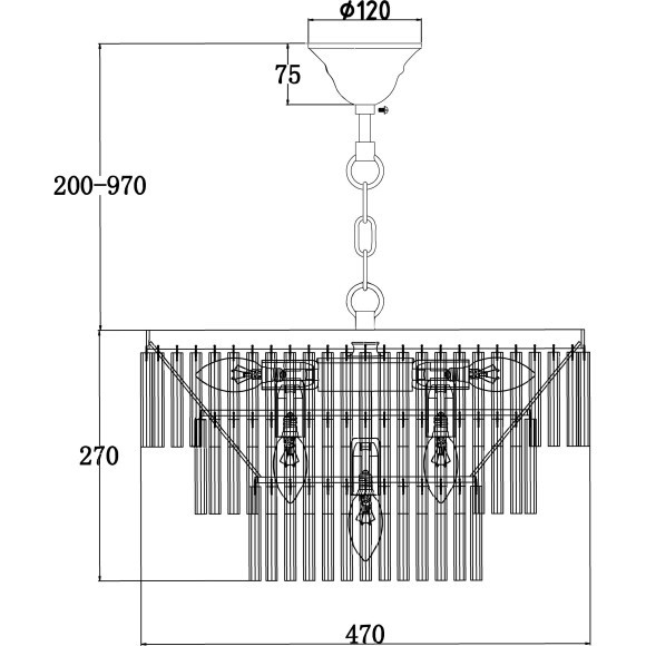 Люстра подвесная Maytoni MOD093PL-09BS Colonne под лампы 9xE14 40W