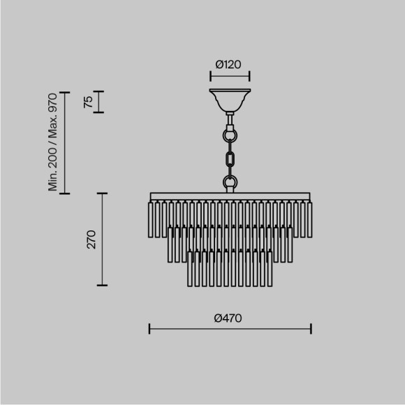 Люстра подвесная Maytoni MOD093PL-09BS Colonne под лампы 9xE14 40W