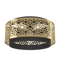 43979 SANDBACH SANDBACH Потолочный светильник с 1 лампой E27, 40Вт, Ø420, сталь, черный, латунь