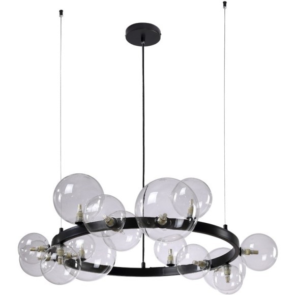 Люстра Crystal Lux AGATA SP15 V2 BLACK/TRANSPARENTE