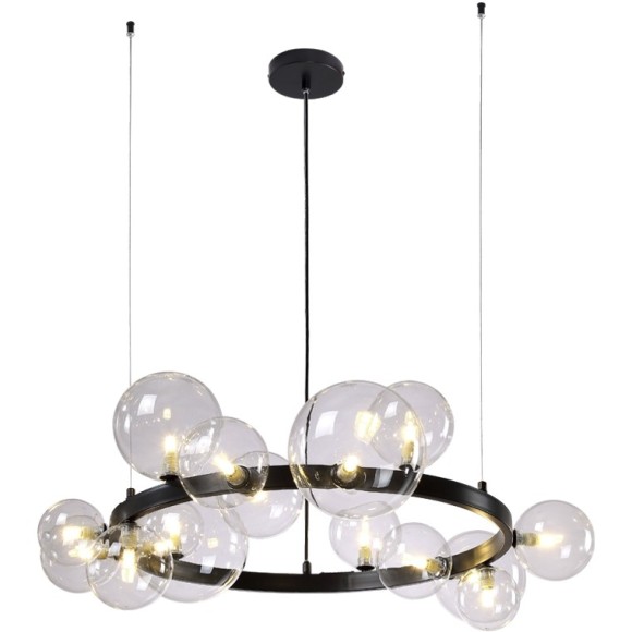 Люстра Crystal Lux AGATA SP15 V2 BLACK/TRANSPARENTE