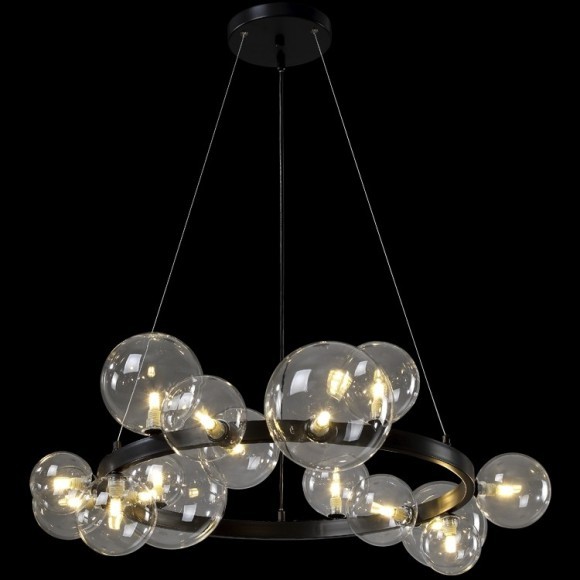 Люстра Crystal Lux AGATA SP15 V2 BLACK/TRANSPARENTE