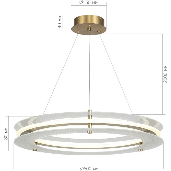 SL6245.203.01 Светильник подвесной ST-Luce золотистый/Прозрачный LED 1*40W 4000K FAGY