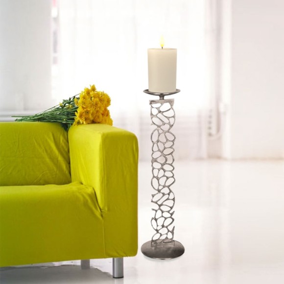 422254 INASHIKI Подсвечник алюминий никель неоклассика D180