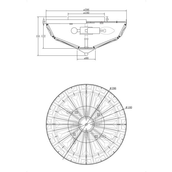 Потолочная люстра хрустальная Facet MOD094CL-04CH