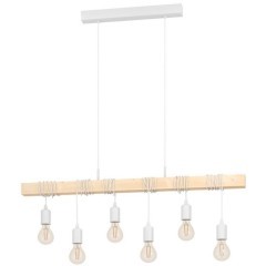 43705 Подвес TOWNSHEND, 6х60W(E27), L1000, B100, H1100, сталь, белый/дерево, коричневый 43705 Подвес TOWNSHEND, 6х60W(E27), L1000, B100, H1100, сталь, белый/дерево, коричневый