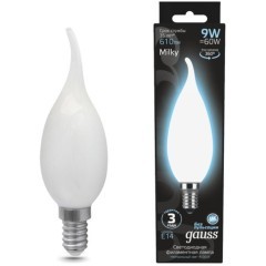 104201209 Светодиодная филаментная лампа Gauss Свеча на ветру 9W 610Lm 4100K E14 104201209 Светодиодная филаментная лампа Gauss Свеча на ветру 9W 610Lm 4100K E14