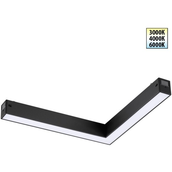 359944 Черный трековый угловой светильник с перекл. цв. температуры 3000;4000;6000К 20Вт 120° 1200Лм CRI90 Novotech VECTOR