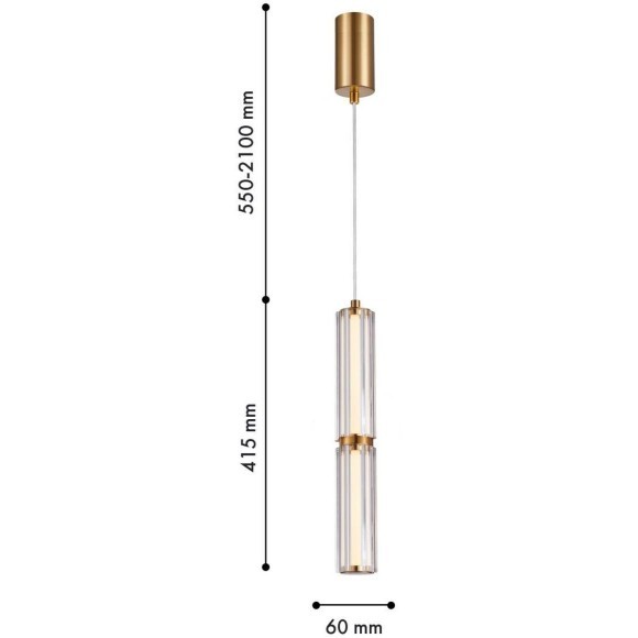 4777-2P, подвес, D60xH550/2100, LEDx8W, 630LM, 3000K, included