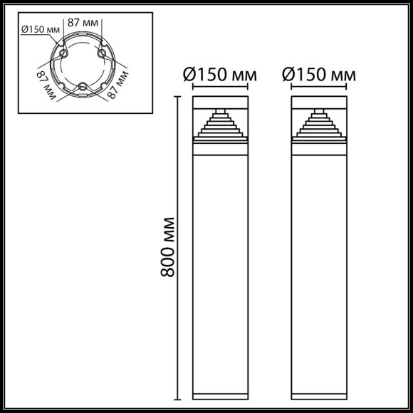 7140/20GLA Ландшафтный светильник Odeon Light NATURE IP65 LED 20W Ra80 608Лм 360° 3000K 85-265V HULK
