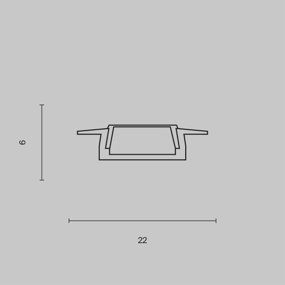 Алюминиевый профиль встраиваемый 22x6 ALM004S-2M