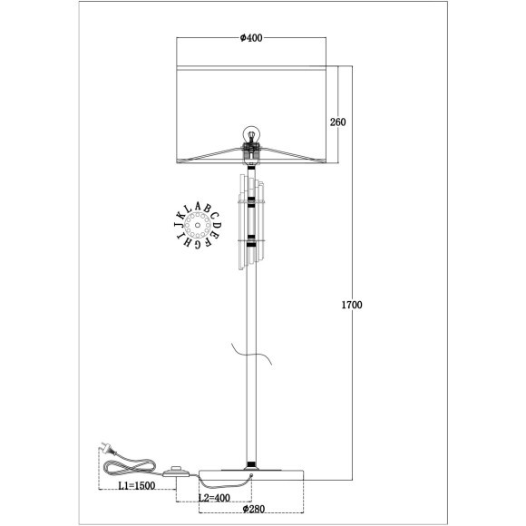 Торшер с выключателем Alloro MOD088FL-01BS Торшер с выключателем Alloro MOD088FL-01BS