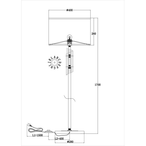 Торшер с выключателем Alloro MOD088FL-01BS Торшер с выключателем Alloro MOD088FL-01BS