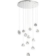 SL6017.101.13 Светильник подвесной ST-Luce Хром/Прозрачный с пузырьками воздуха LED 13*3W 3000K WATERFALL SL6017.101.13 Светильник подвесной ST-Luce Хром/Прозрачный с пузырьками воздуха LED 13*3W 3000K WATERFALL