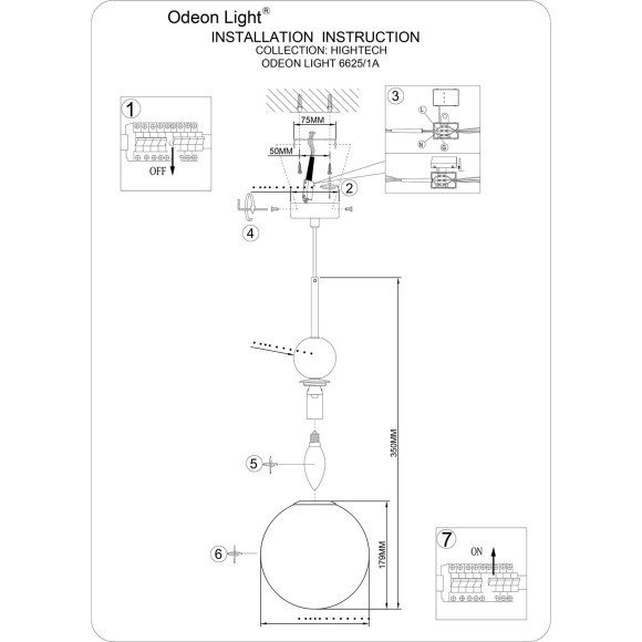 Подвесной светильник IP20 E14 40W  220-240V LOLLA 6625/1A