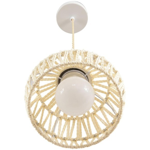 8368/1B ECO LN26 327 белый/бежевый, цемент/металл/джутовый шнур Подвес E27 LED 10W 220V BOHO