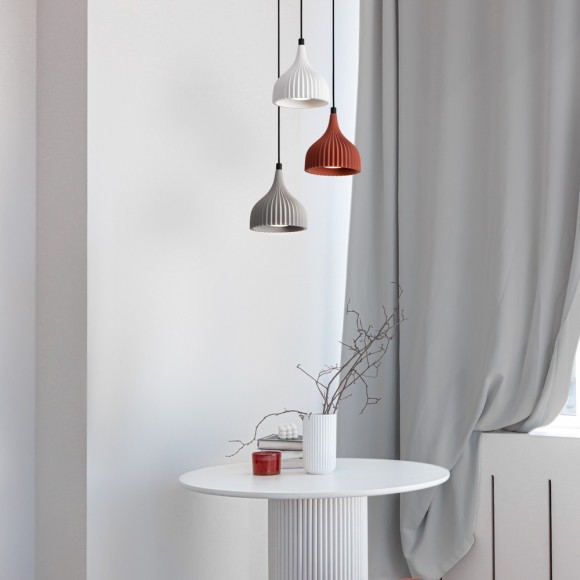 Настенный светильник (бра) с белым плафоном из цемента и лампой G9 Freya Terra FR5582WL-01W