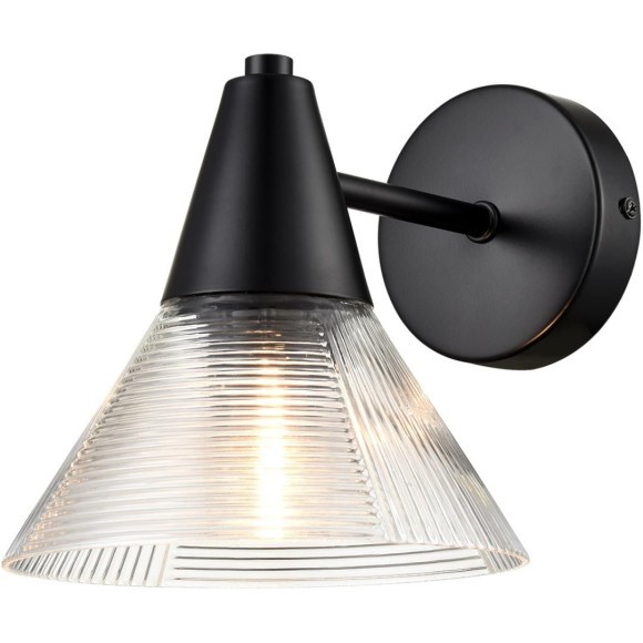 6595/1W MODERNI LN24 черный/прозрачный, металл/стекло Бра E27 1*60W 220V CORNE