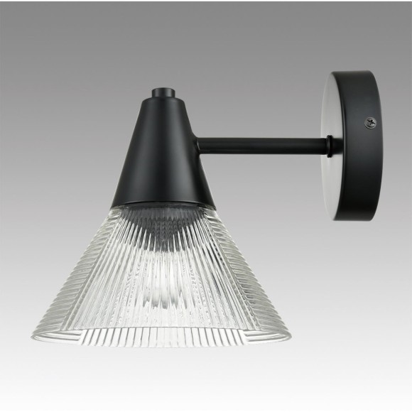 6595/1W MODERNI LN24 черный/прозрачный, металл/стекло Бра E27 1*60W 220V CORNE