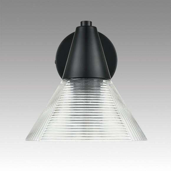 6595/1W MODERNI LN24 черный/прозрачный, металл/стекло Бра E27 1*60W 220V CORNE