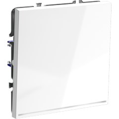 Выключатель встраиваемый VOLTUM S70 одноклавишный с подсветкой 10А, (белый глянцевый)