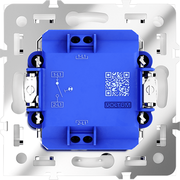 Выключатель встраиваемый VOLTUM S70 одноклавишный с подсветкой 10А, (белый глянцевый)