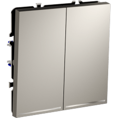 Выключатель встраиваемый VOLTUM S70 двухклавишный с подсветкой 10А, (кашемир)