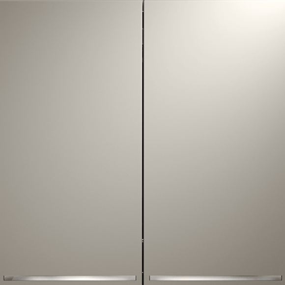 Выключатель встраиваемый VOLTUM S70 двухклавишный с подсветкой 10А, (кашемир)