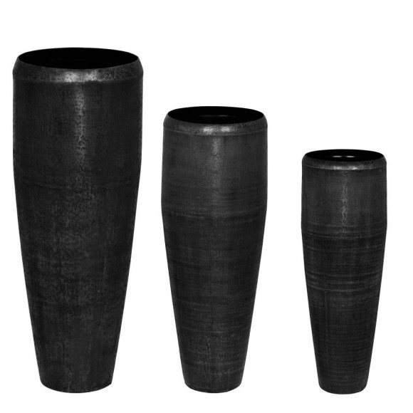 421191 MIYAZAKI Ваза декоративная комплект 3 шт H1010 алюминий черный