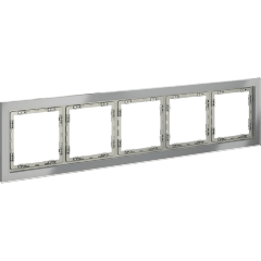 Рамка стеклянная VOLTUM S70 на 5 постов, (сталь, стекло)