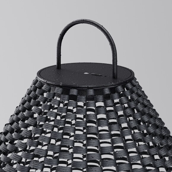 Maytoni Plet O530FL-L5B3K Уличный переносной влагозащищенный светильник из ротанга, диаметр 36см, управляемый пультом ДУ, работает на аккумуляторе USB Type-C зарядка, 5Вт, 150Лм, 120°, CRI90, IP54