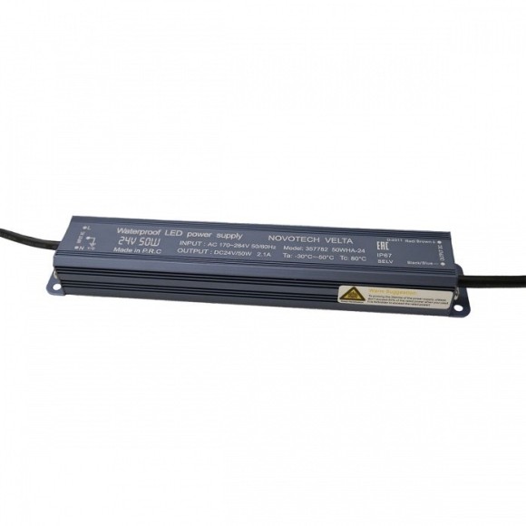 Блок питания влагозащищенный IP67 50W напряжение 170-264V / выход 24V (от 5 до 10 св-в линий INGRO и WALD) 357782