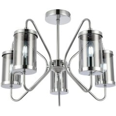 SLE102302-05 Светильник потолочный Хром/Дымчатый E14 5*40W VALIERI SLE102302-05 Светильник потолочный Хром/Дымчатый E14 5*40W VALIERI