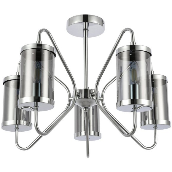 SLE102302-05 Светильник потолочный Хром/Дымчатый E14 5*40W VALIERI