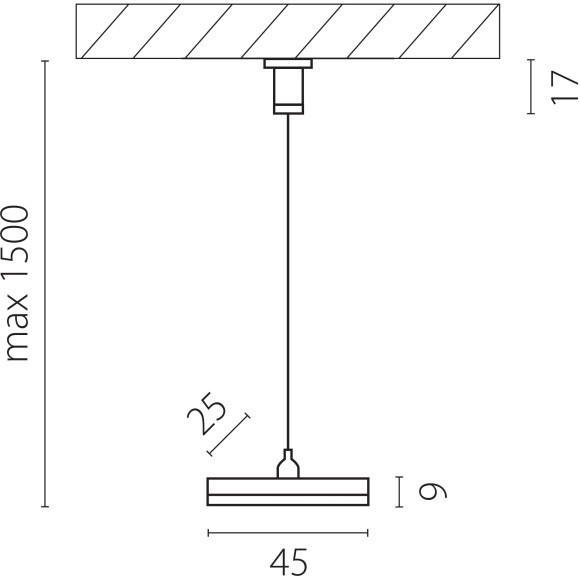 Lightstar TETA PRO 505177-1 Подвес 150см для накладных шинопроводов серии Teta 220V, черный