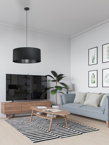 99043 MASERLO MASERLO 1 Потолочный светильник с 1 лампой E27, 40Вт, металл, ткань, черный, D100, H20