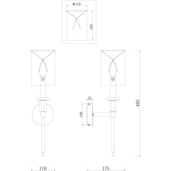 Бра Maytoni MOD148WL-01CH Florida под лампу 1xE14 40W Бра Maytoni MOD148WL-01CH Florida под лампу 1xE14 40W