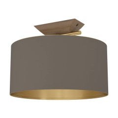 390335 SANTANDRIA Потолочный светильник 1 лампа E27 40Вт D400 дерево сталь ткань латунь 390335 SANTANDRIA Потолочный светильник 1 лампа E27 40Вт D400 дерево сталь ткань латунь