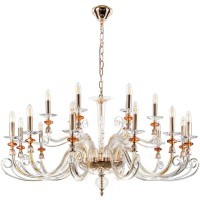 Люстра Crystal Lux CATARINA SP12+6 V2 GOLD/TRANSPARENT-COGNAC 1361/318