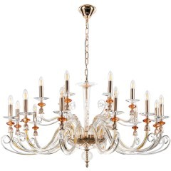 Люстра Crystal Lux CATARINA SP12+6 V2 GOLD/TRANSPARENT-COGNAC 1361/318 Люстра Crystal Lux CATARINA SP12+6 V2 GOLD/TRANSPARENT-COGNAC 1361/318