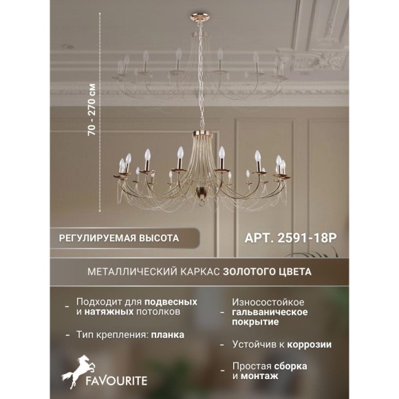 Подвесная люстра Plini 2591-18P