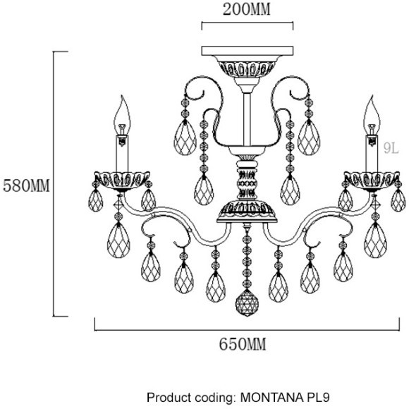 Светильник потолочный Crystal Lux MONTANA PL9