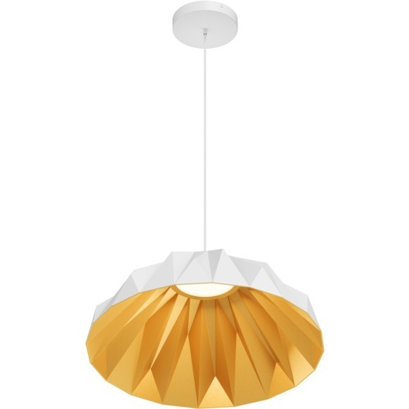 DK6655-WH+SG Светильник подвесной белая чаша с золотой внутренней частью для обеденного стола Denkirs ORIGAMI 20 Вт 3000К 560x1500мм