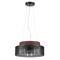 6598/3C MODERNI LN24 черный/черный. коричневый металл, эко кожа/металл, стекло Подвесной светильник Е27 3*40W 220V BASALTO 6598/3C MODERNI LN24 черный/черный. коричневый металл, эко кожа/металл, стекло Подвесной светильник Е27 3*40W 220V BASALTO