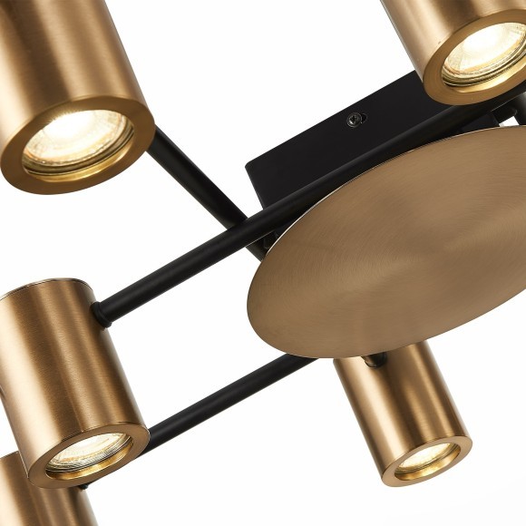 SL1207.402.10 Светильник потолочный ST-Luce Черный/Латунь GU10 10*7W VEROLI SL1207.402.10 Светильник потолочный ST-Luce Черный/Латунь GU10 10*7W VEROLI