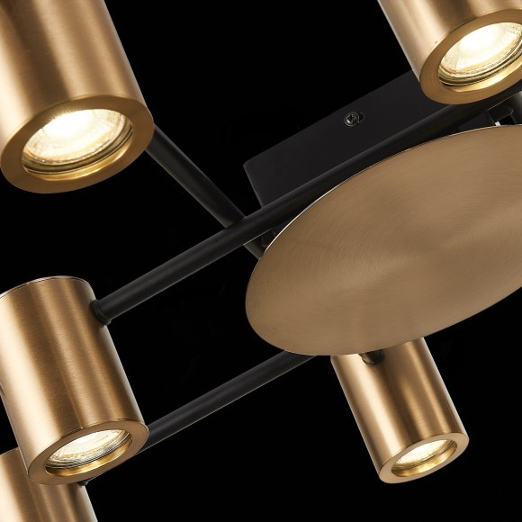 SL1207.402.10 Светильник потолочный ST-Luce Черный/Латунь GU10 10*7W VEROLI SL1207.402.10 Светильник потолочный ST-Luce Черный/Латунь GU10 10*7W VEROLI