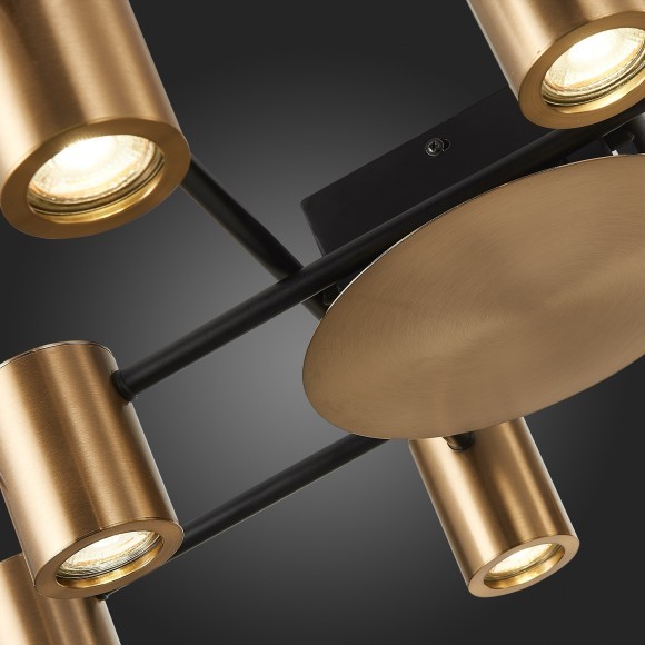 SL1207.402.10 Светильник потолочный ST-Luce Черный/Латунь GU10 10*7W VEROLI SL1207.402.10 Светильник потолочный ST-Luce Черный/Латунь GU10 10*7W VEROLI