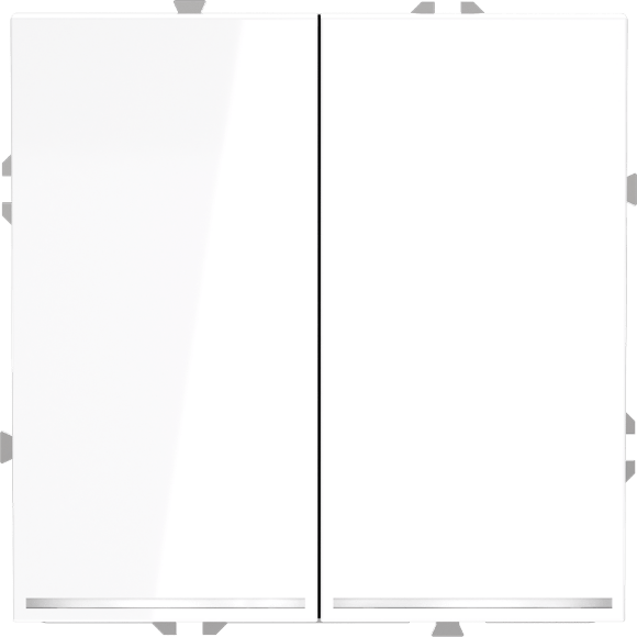 Выключатель встраиваемый VOLTUM S70 двухклавишный с подсветкой 10А, (белый глянцевый)